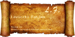 Leviczki Fatima névjegykártya